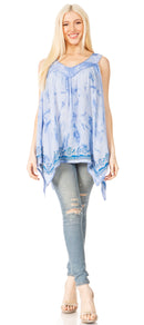 Sakkas Ligia Womne's Sleeveless Classic Casual Tank Top Loose Fit Summer Tie Dye