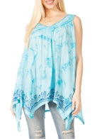 Sakkas Ligia Womne's Sleeveless Classic Casual Tank Top Loose Fit Summer Tie Dye