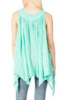 Sakkas Ligia Womne's Sleeveless Classic Casual Tank Top Loose Fit Summer Tie Dye