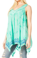 Sakkas Ligia Womne's Sleeveless Classic Casual Tank Top Loose Fit Summer Tie Dye