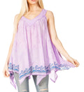 Sakkas Ligia Womne's Sleeveless Classic Casual Tank Top Loose Fit Summer Tie Dye#color_Purple