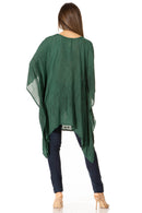 Sakkas Regina Women's Lightweight Stonewashed Poncho Top Blouse Caftan Cover up