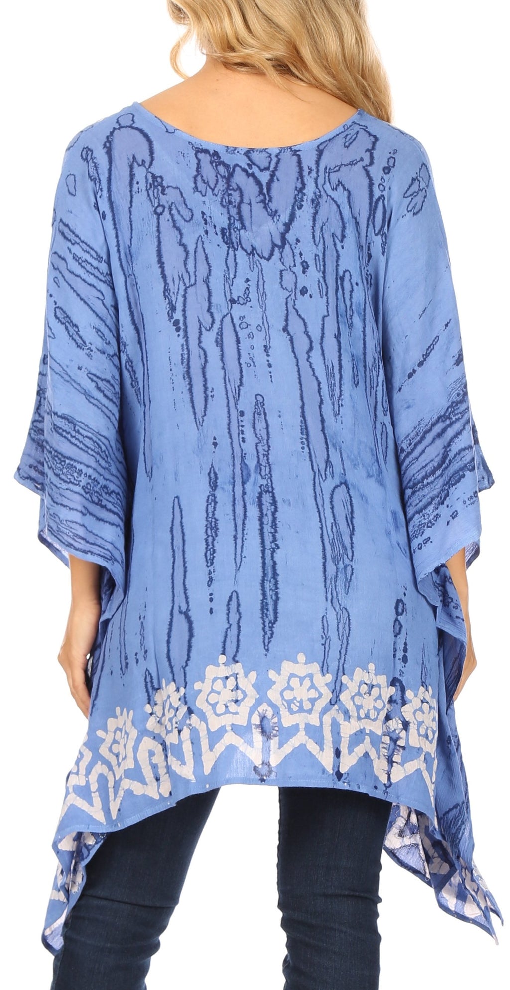 Sakkas Alizia Lightweight Embroidery Batik Top Tunic Blouse Caftan Cov