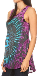 Sakkas Natalia Womens Summer Sleeveless Tie Dye Flare Tank Top Tunic Blouse