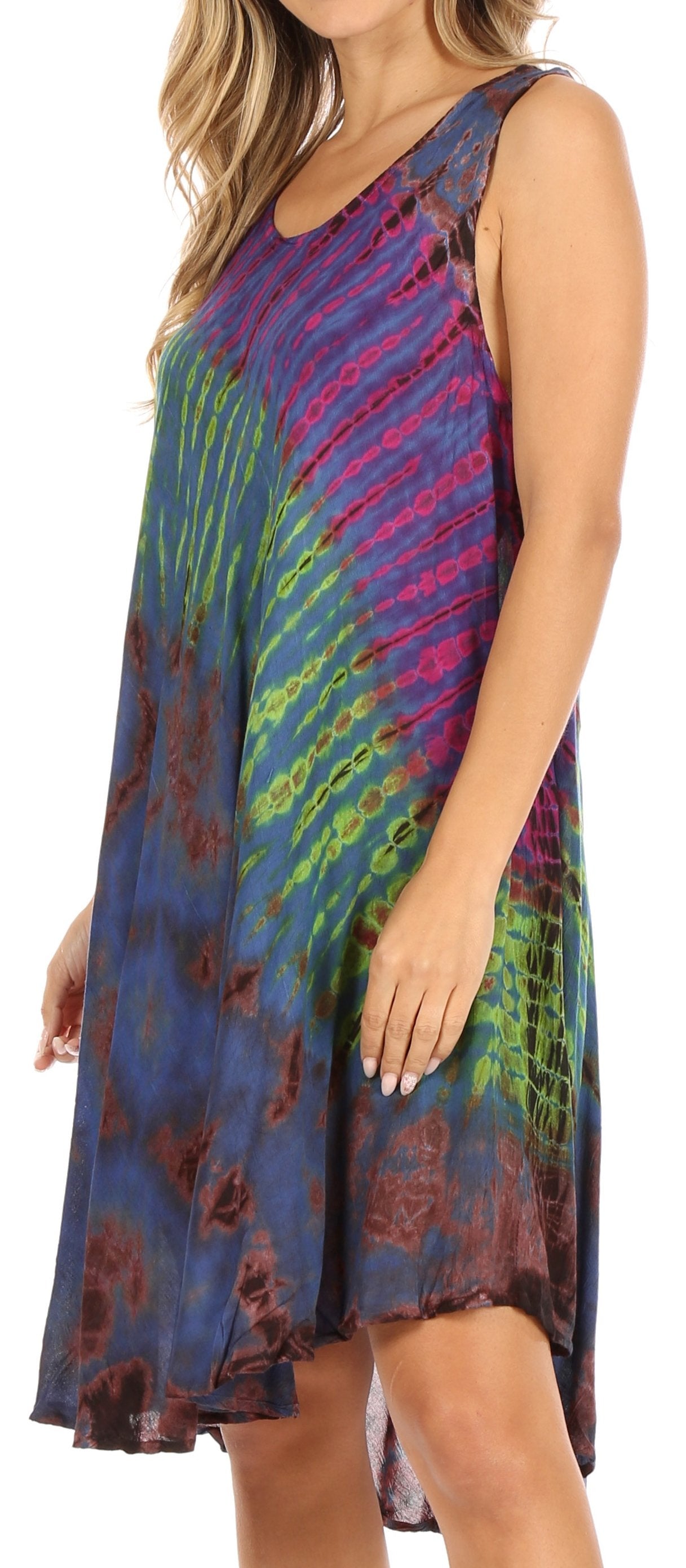 Sakkas Saba Womens Summer Casual Everyday Tie-Dye Canotta Tunica