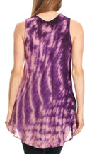 Sakkas Saba Womens Summer Casual Everyday Tie-dye Tunic Tank Top Light and Soft