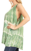 Sakkas Milva Women's Casual Loose Sleeveless Tie Dye Printed Tank Top Blouse Tunic
