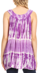 Sakkas Milva Women's Casual Loose Sleeveless Tie Dye Printed Tank Top Blouse Tunic