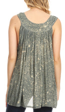 Sakkas Milva Women's Casual Loose Sleeveless Tie Dye Printed Tank Top Blouse Tunic