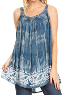 Sakkas Lidia Women's Casual Loose Batik Tie Dye Sleeveless Tank Top Blouse Tunic