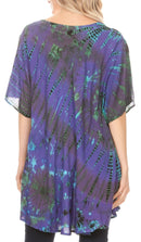 Sakkas Yara Women's Casual Loose Oversize Short Sleeve Scoop Neck Blouse Top Tunic