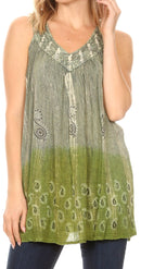 Sakkas Mina Women's Casual Loose Ombre Tie Dye Sleeveless Tank Top Tunic Blouse