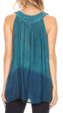 Sakkas Mina Women's Casual Loose Ombre Tie Dye Sleeveless Tank Top Tunic Blouse