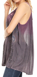 Sakkas Mina Women's Casual Loose Ombre Tie Dye Sleeveless Tank Top Tunic Blouse