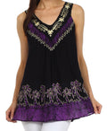 Sakkas Oasis Gauzy Crepe Sleeveless Blouse#color_Eggplant