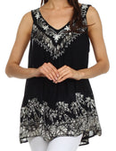 Sakkas Oasis Gauzy Crepe Sleeveless Blouse