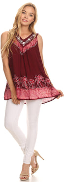 Sakkas Oasis Gauzy Crepe Sleeveless Blouse