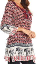 Sakkas Myra Ethnic Print Tunic with Embroidery