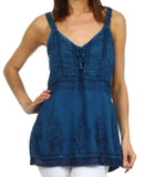 Sakkas Amelia Stonewashed Rayon Tank Top