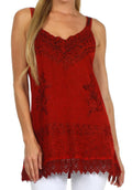 Sakkas Padma Stonewashed Rayon Tank Top#color_Cayenne