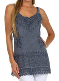 Sakkas Padma Stonewashed Rayon Tank Top#color_Charcoal