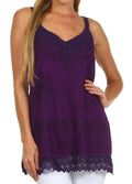 Sakkas Padma Stonewashed Rayon Tank Top#color_Purple