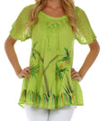 Sakkas Catalina Island Relaxed Fit Blouse#color_Green