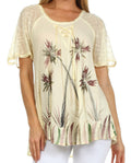 Sakkas Catalina Island Relaxed Fit Blouse#color_Ivory