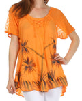 Sakkas Catalina Island Relaxed Fit Blouse#color_Orange