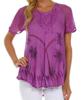 Sakkas Catalina Island Relaxed Fit Blouse#color_Purple