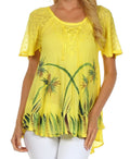 Sakkas Catalina Island Relaxed Fit Blouse#color_Yellow