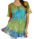 Sakkas Padmini Sequin Tie Dye Blouse#color_Green