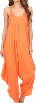 Sakkas Ganesa Sleeveless Spaghetti Strap Long Handkerchief Sides Blouse Top Shirt#color_Salmon