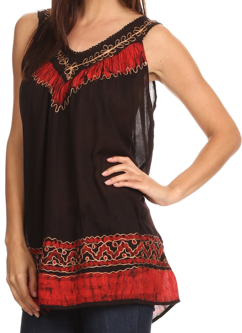 Sakkas Paradise Embroidered Relaxed Fit Blouse
