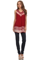 Sakkas Paradise Embroidered Relaxed Fit Blouse