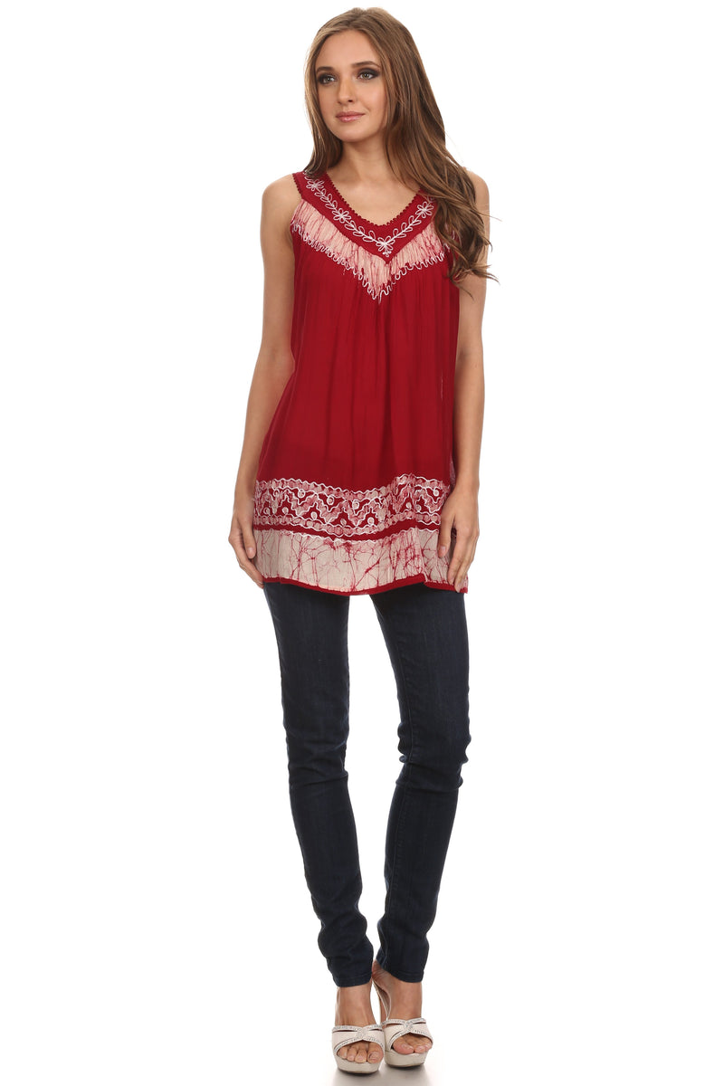 Sakkas Paradise Embroidered Relaxed Fit Blouse