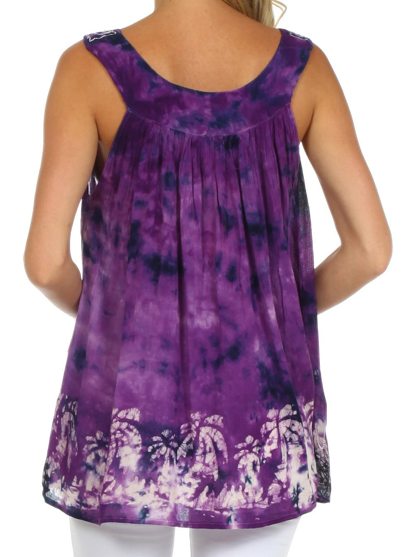 Sakkas Palmetto Batik Sleeveless Blouse