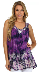 Sakkas Palmetto Batik Sleeveless Blouse