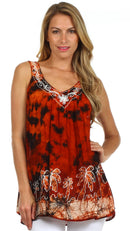 Sakkas Palmetto Batik Sleeveless Blouse
