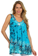 Sakkas Palmetto Batik Sleeveless Blouse
