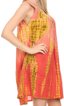 Sakkas  Amber Rose Sleeveless V-Neck Embroidered Ombre Tie Dye Tank Top Blouse / Tunic