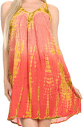 Sakkas  Amber Rose Sleeveless V-Neck Embroidered Ombre Tie Dye Tank Top Blouse / Tunic#color_Mauve