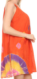 Sakkas  Amber Rose Sleeveless V-Neck Embroidered Ombre Tie Dye Tank Top Blouse / Tunic