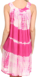 Sakkas  Amber Rose Sleeveless V-Neck Embroidered Ombre Tie Dye Tank Top Blouse / Tunic