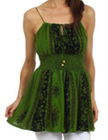 Sakkas Fiona Embroidered Empire Waist Blouse#color_Green