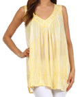 Sakkas Boho Love Sleeveless Blouse#color_ButterYellow