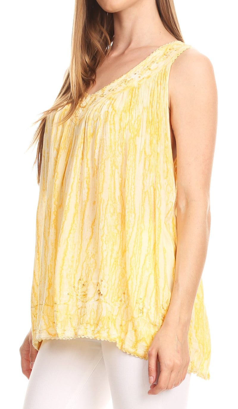 Sakkas Boho Love Sleeveless Blouse