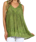 Sakkas Boho Love Sleeveless Blouse#color_Green