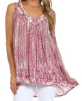 Sakkas Boho Love Sleeveless Blouse#color_Mauve