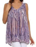 Sakkas Boho Love Sleeveless Blouse#color_Purple